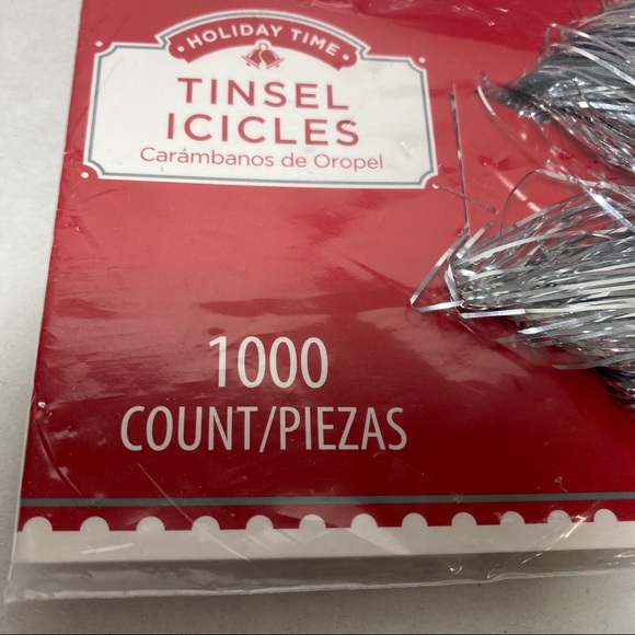 Silver Tinsel Icicle Strands 2 NEW Packages - Picture 2 of 7